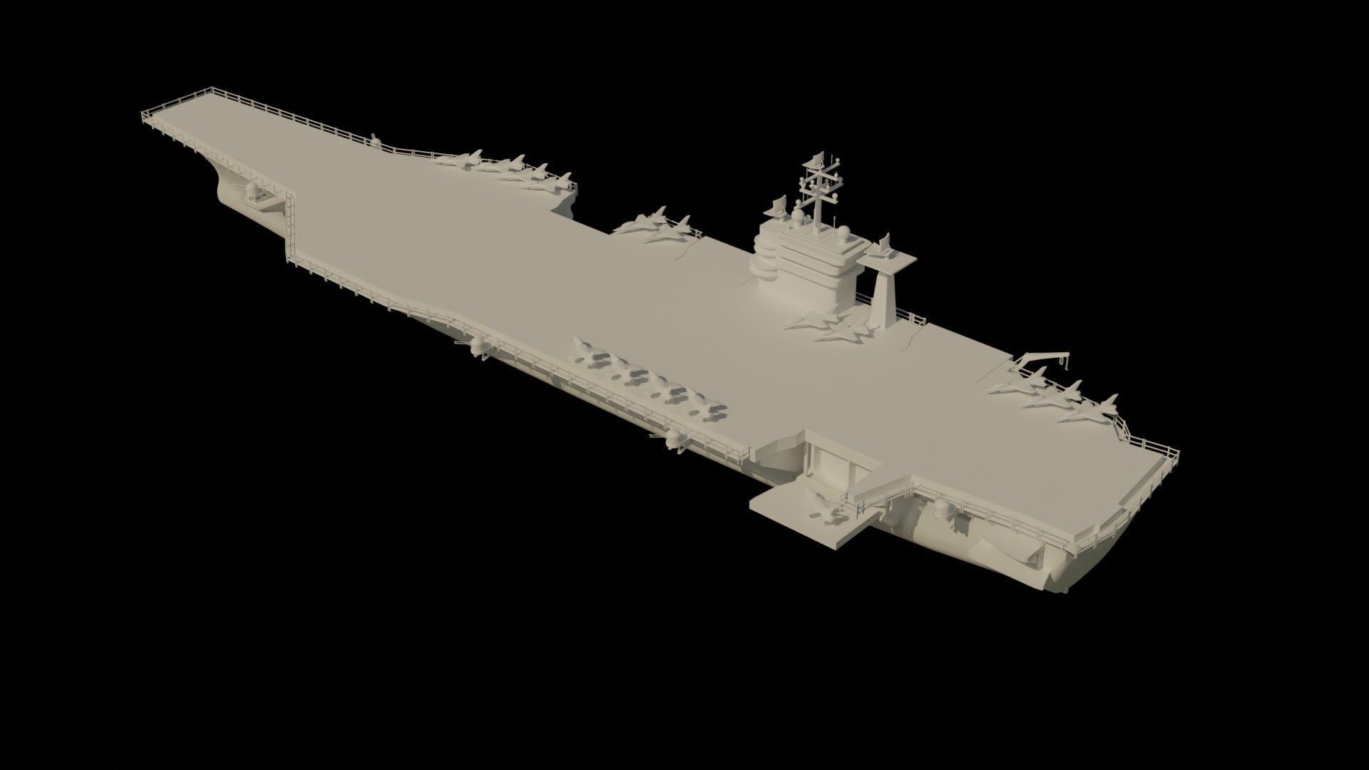 Aircraft Carrier Low-poly 3D model_17