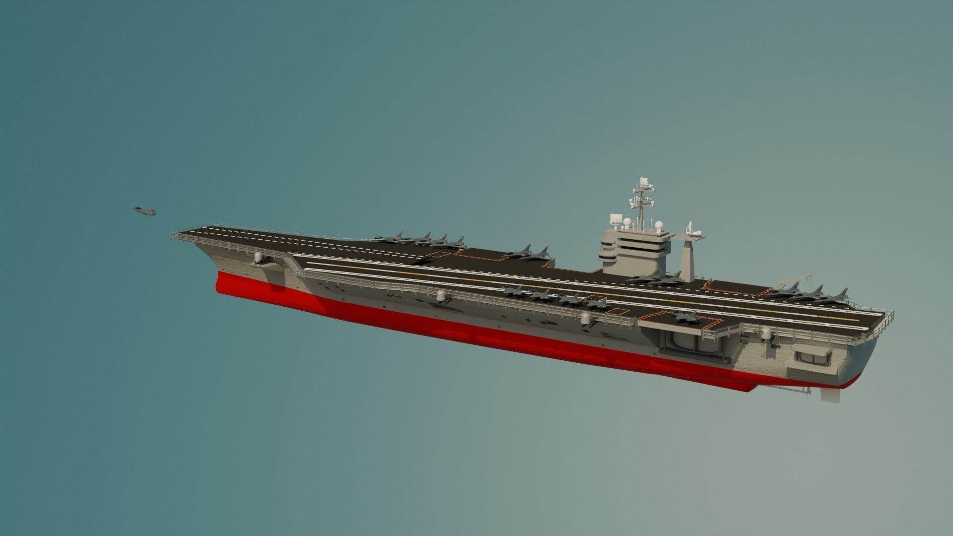 Aircraft Carrier Low-poly 3D model_15