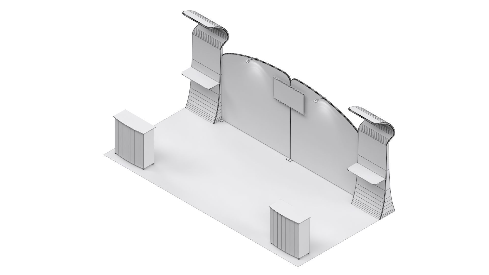 Exhibition booth 10x20ft 3DM011 3D model_8