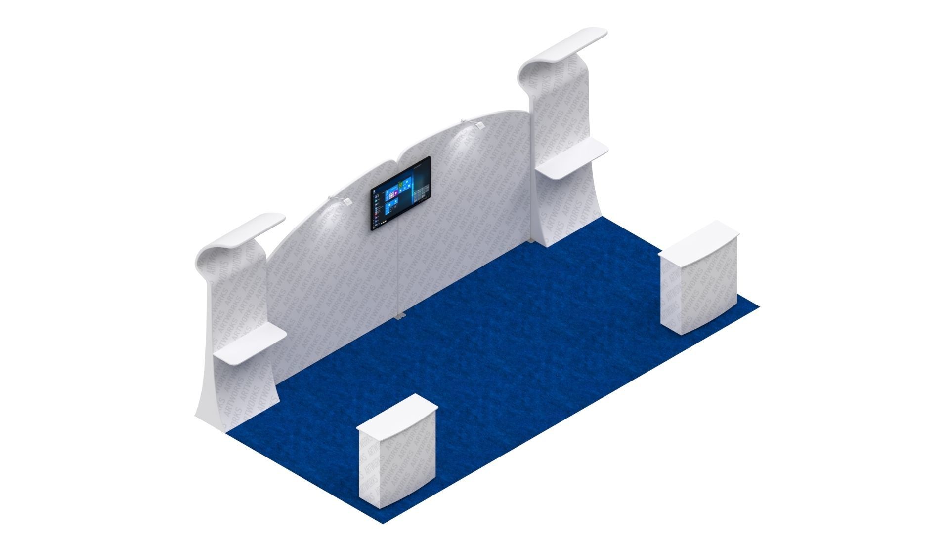 Exhibition booth 10x20ft 3DM011 3D model_6
