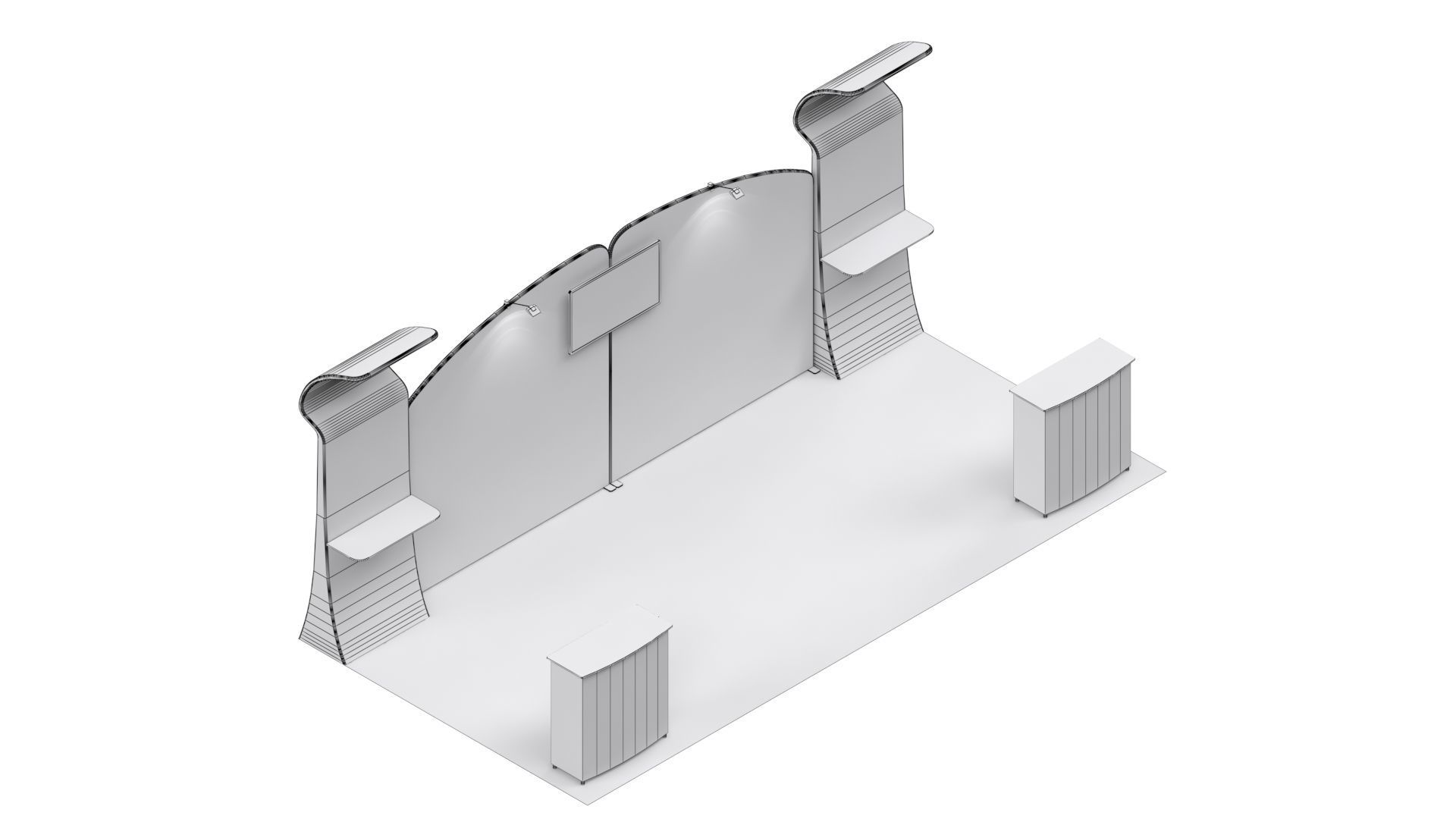 Exhibition booth 10x20ft 3DM011 3D model_7