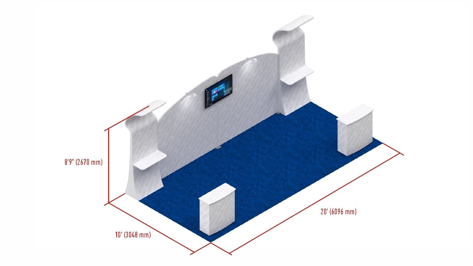 Exhibition booth 10x20ft 3DM011 3D model_10