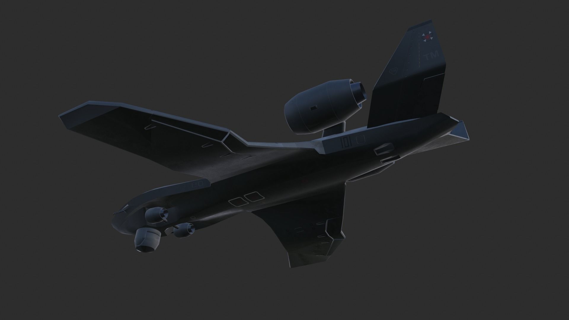 spy military vtol drone Low-poly 3D model_6