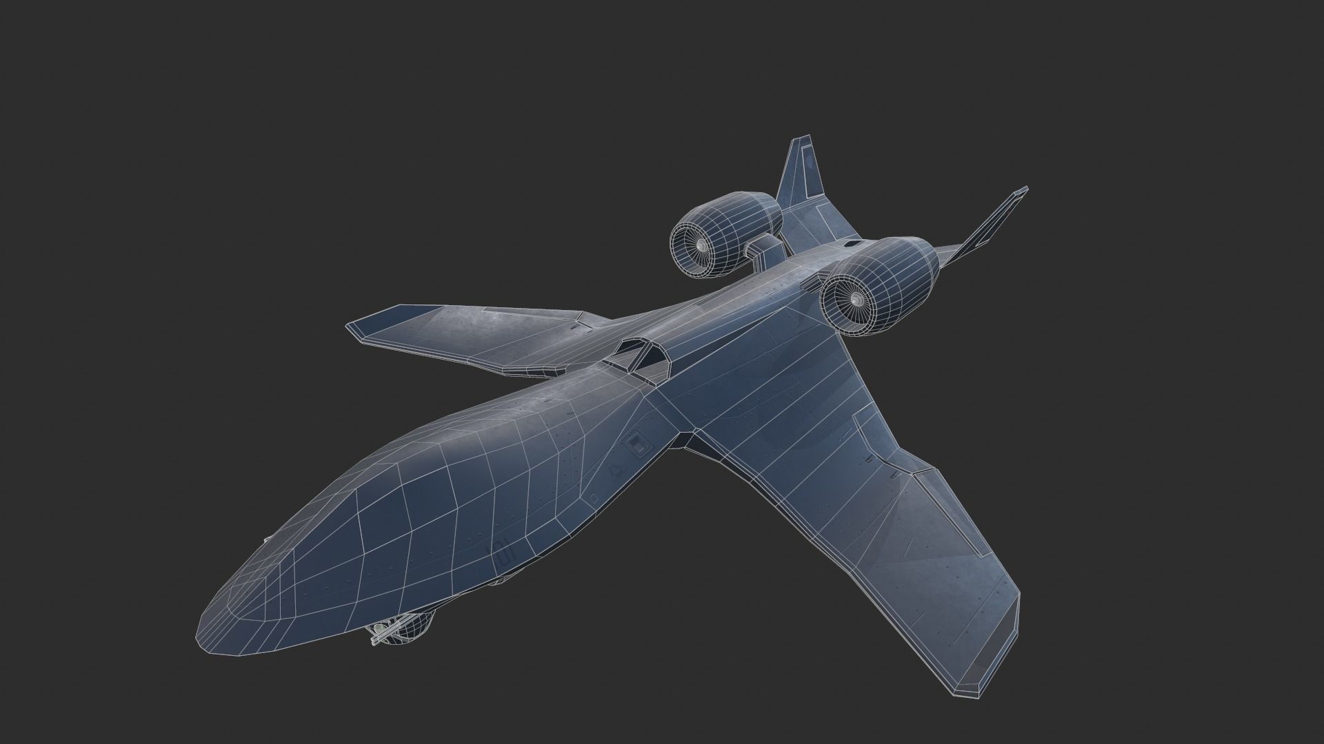 spy military vtol drone Low-poly 3D model_4