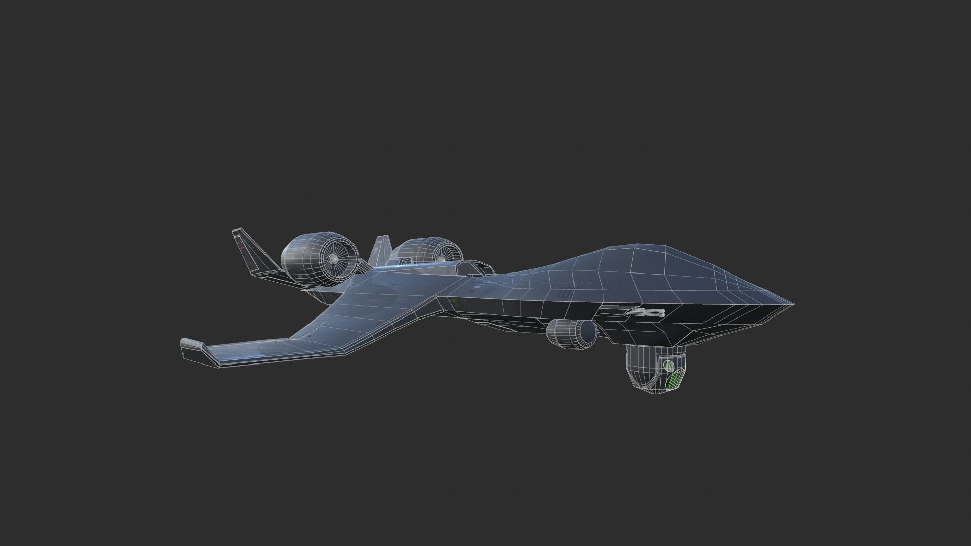 spy military vtol drone Low-poly 3D model_15