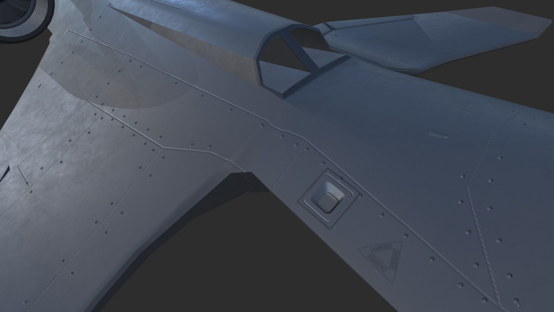 spy military vtol drone Low-poly 3D model_9