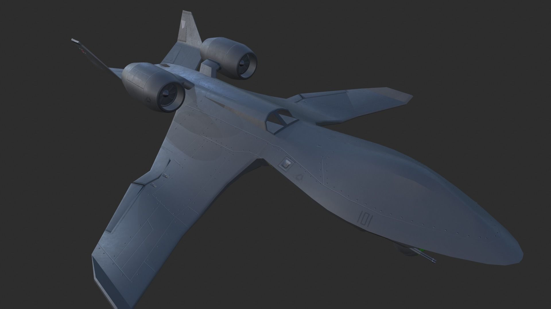 spy military vtol drone Low-poly 3D model_8