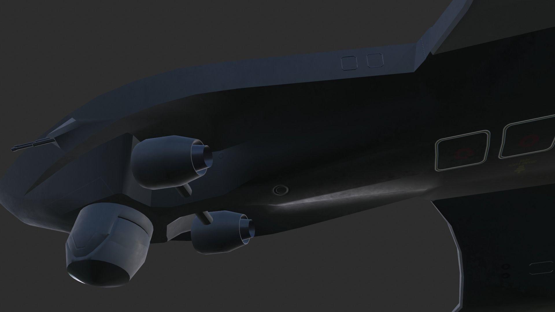 spy military vtol drone Low-poly 3D model_7