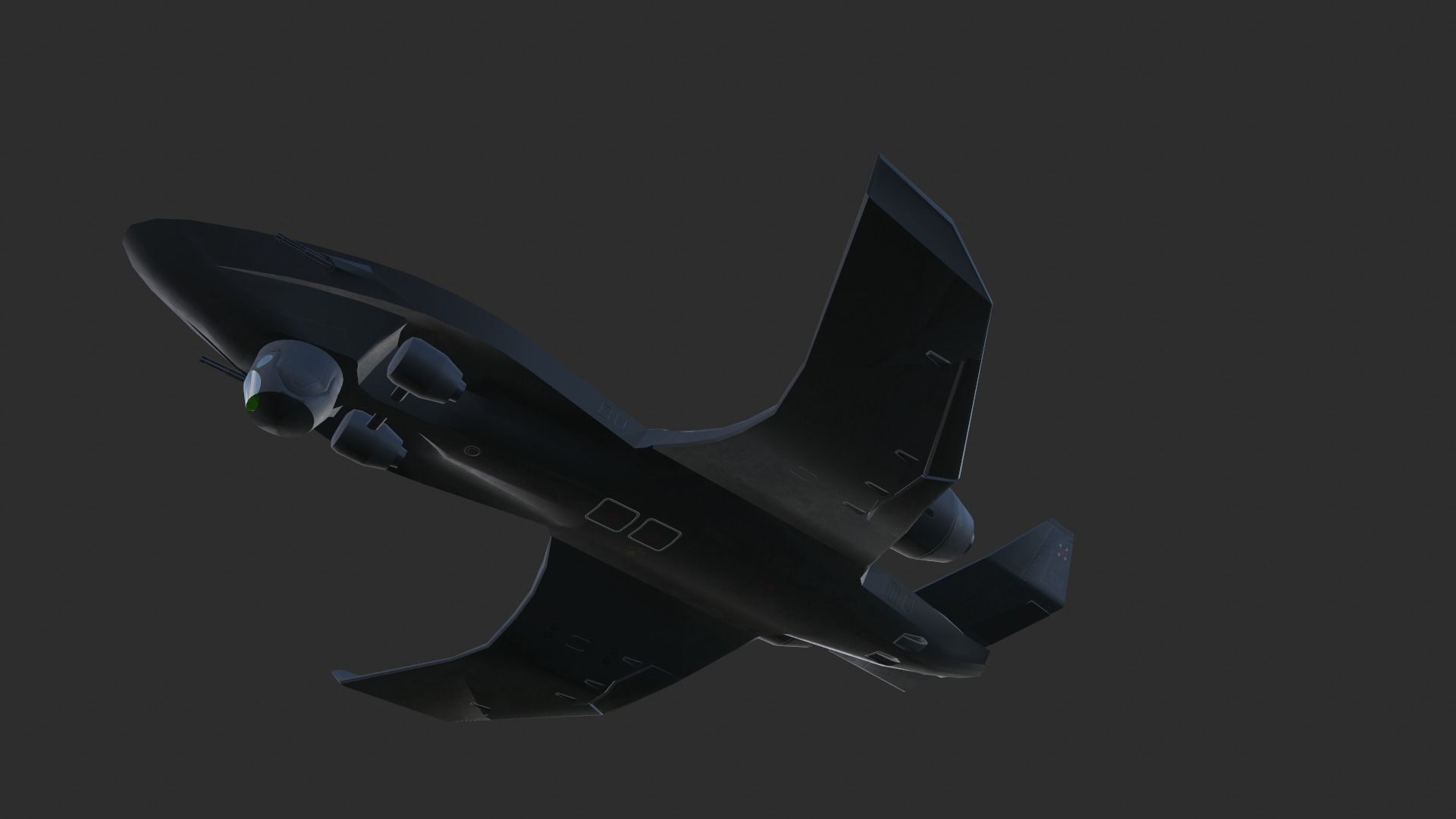 spy military vtol drone Low-poly 3D model_13