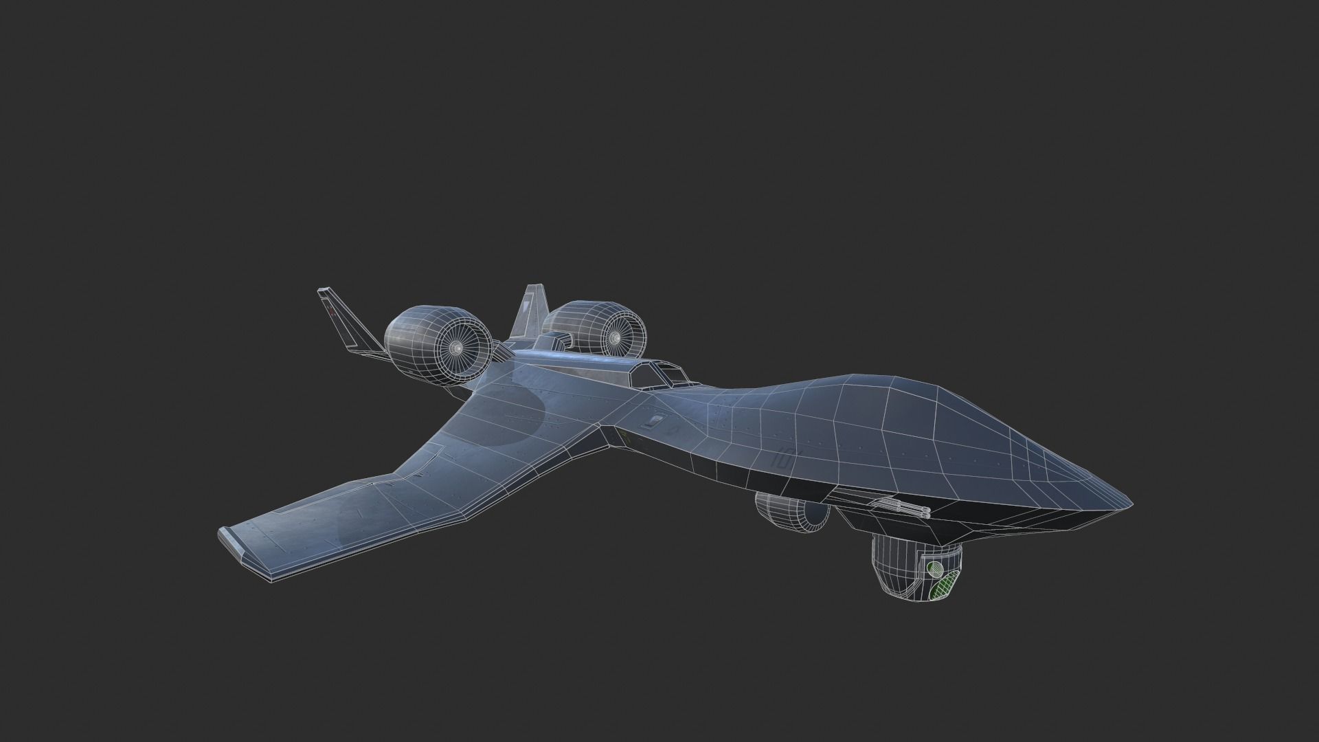spy military vtol drone Low-poly 3D model_14