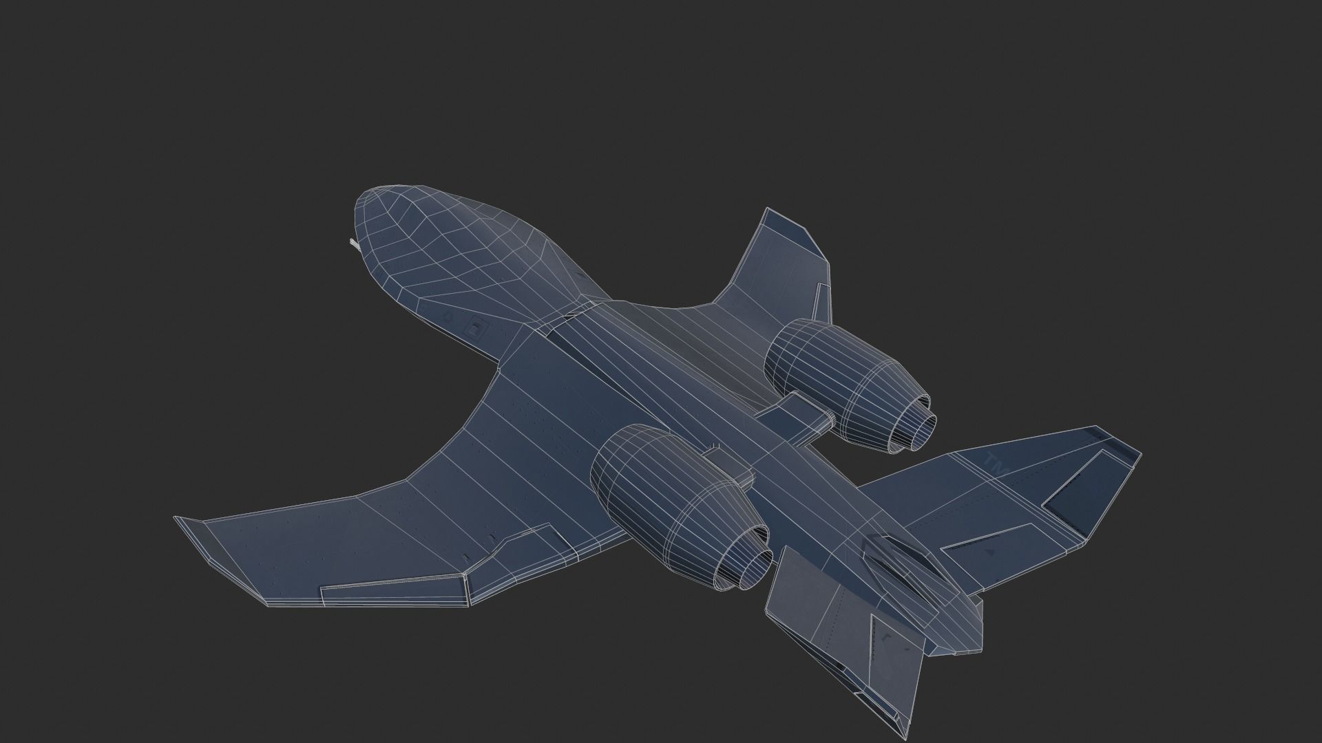 spy military vtol drone Low-poly 3D model_2