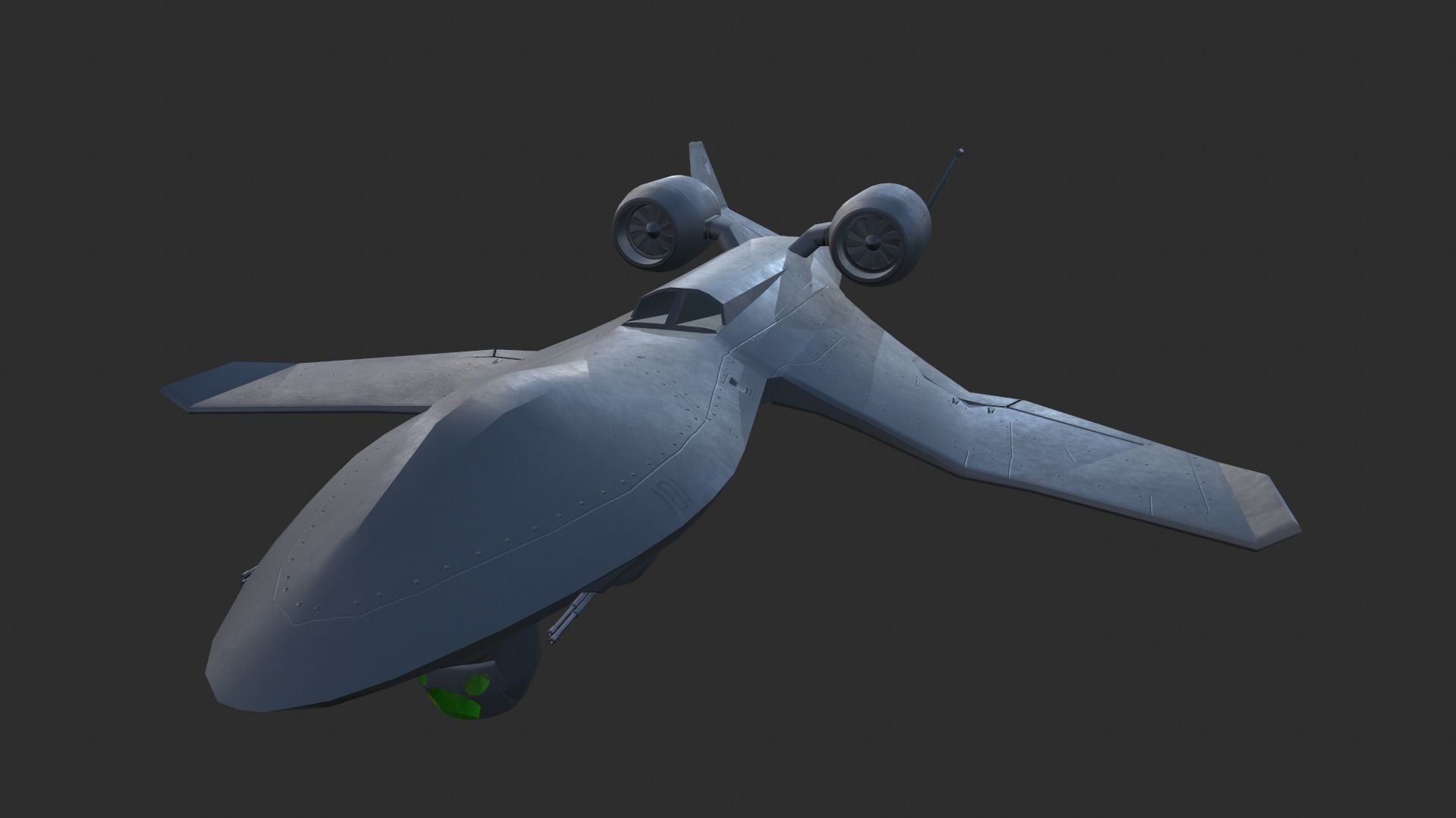 spy military vtol drone Low-poly 3D model_1