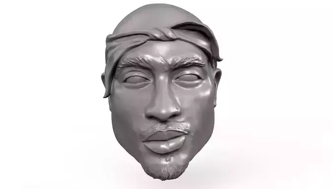 2Pac action figure head portrait