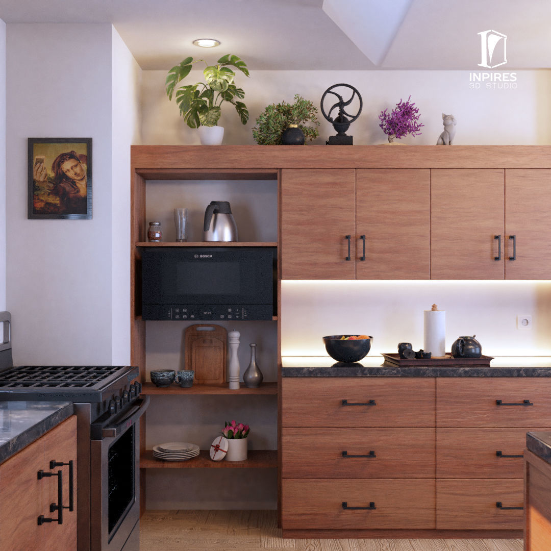 Rustic Kitchen Scene 3D model_1