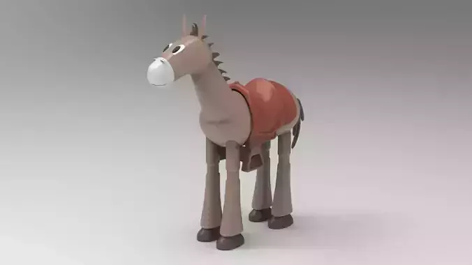 Donkey Toy Lowpoly 3D Model  Low-poly 3D model