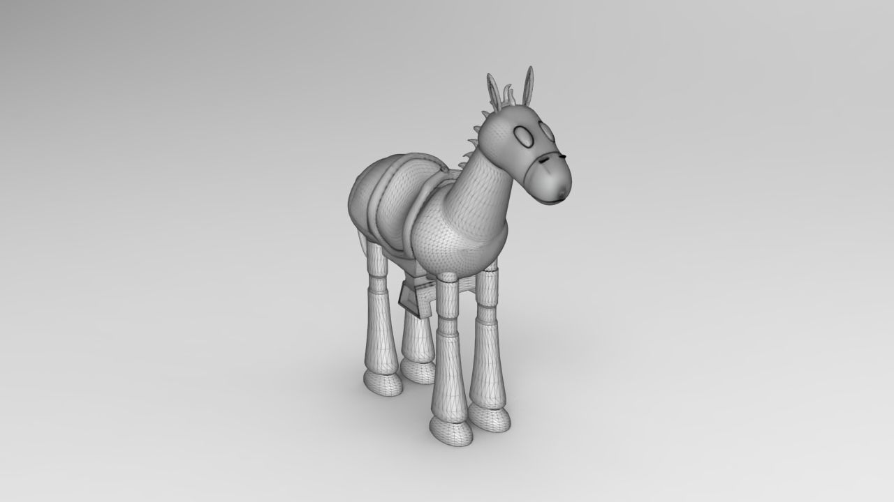 Donkey Toy Lowpoly 3D Model  Low-poly 3D model_6