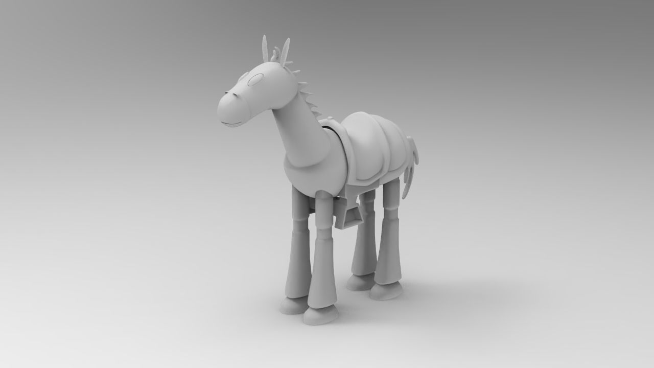 Donkey Toy Lowpoly 3D Model  Low-poly 3D model_8