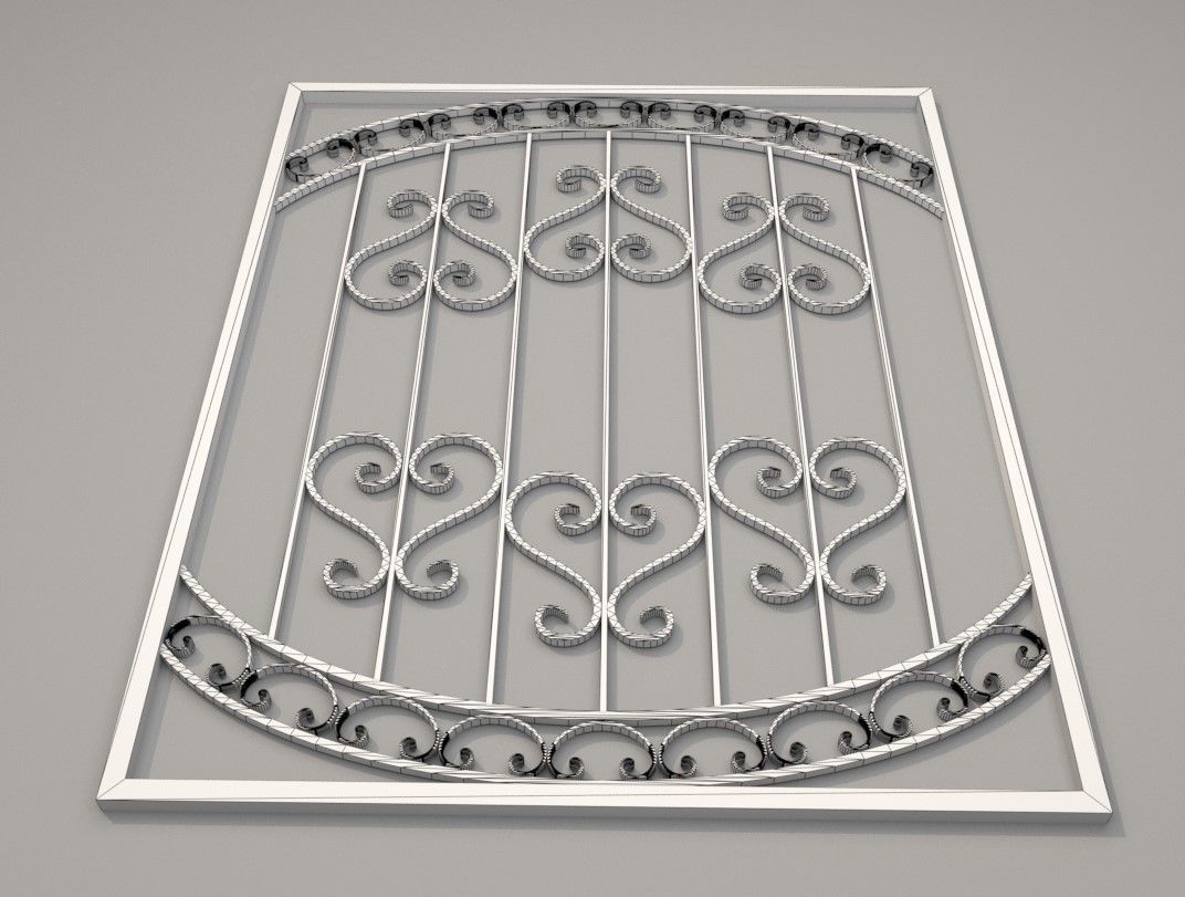 Window lattice 3D model_9