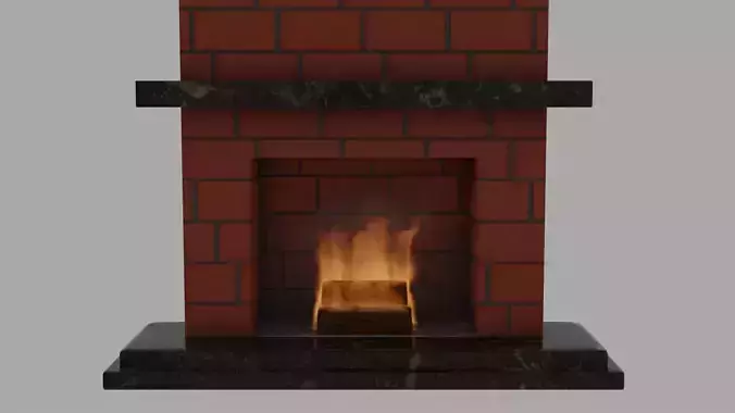 Fireplace with fire in it
