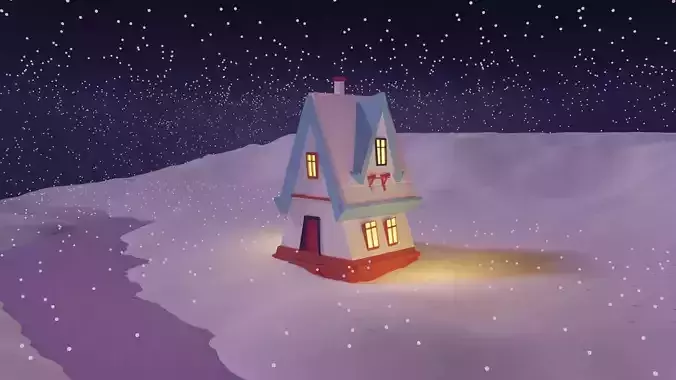 Winter Season Christmas Home 2 Low-poly 3D model