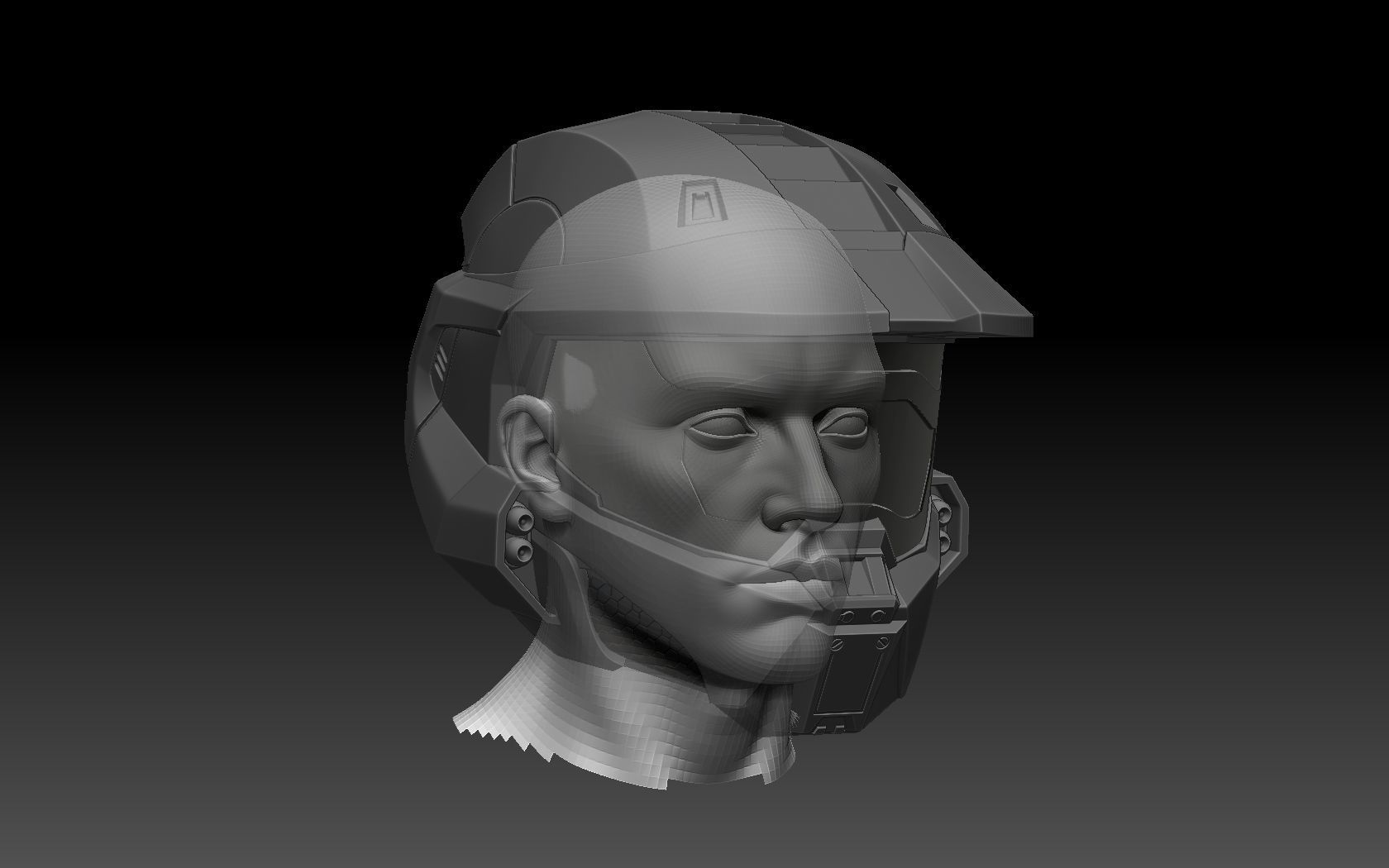 HALO Spartan Helmet 3D print model_21