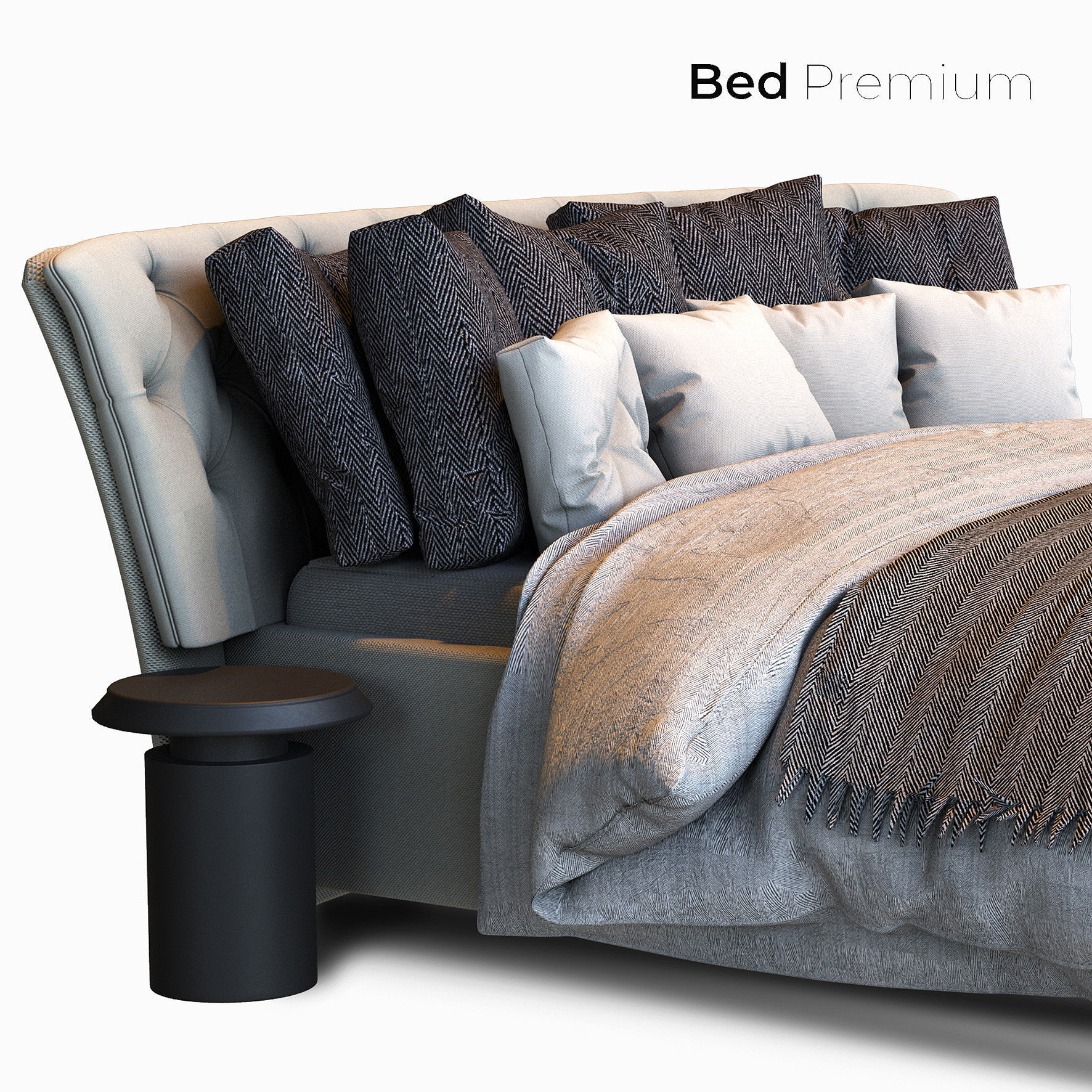 bed premium 3D model_2