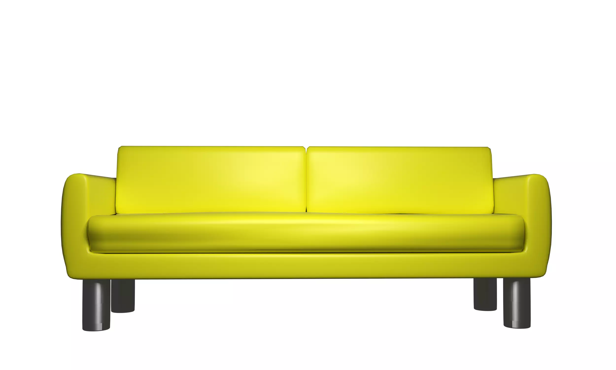 Yellow sofa for 2-3 person sit 3D model_0