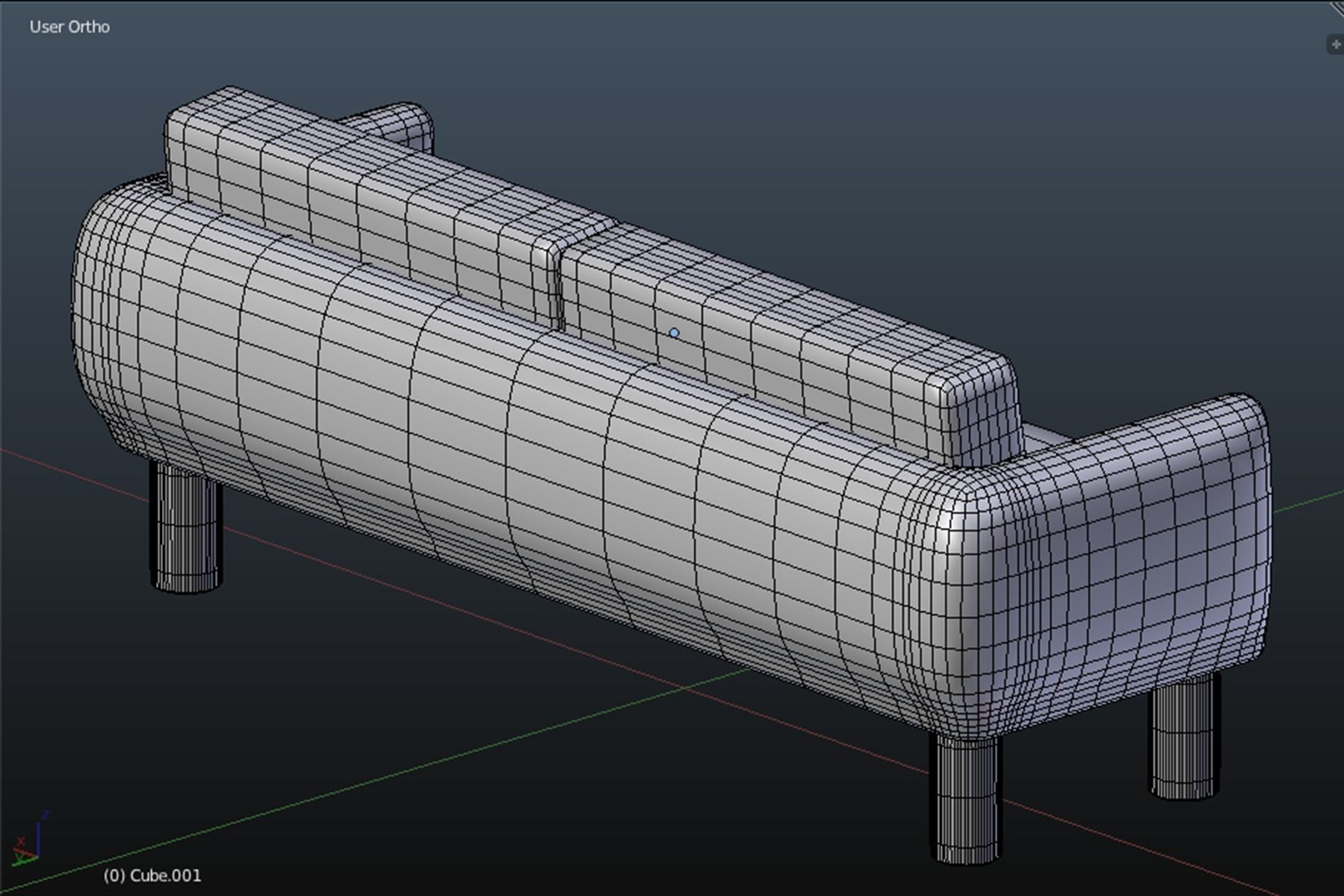 Yellow sofa for 2-3 person sit 3D model_4