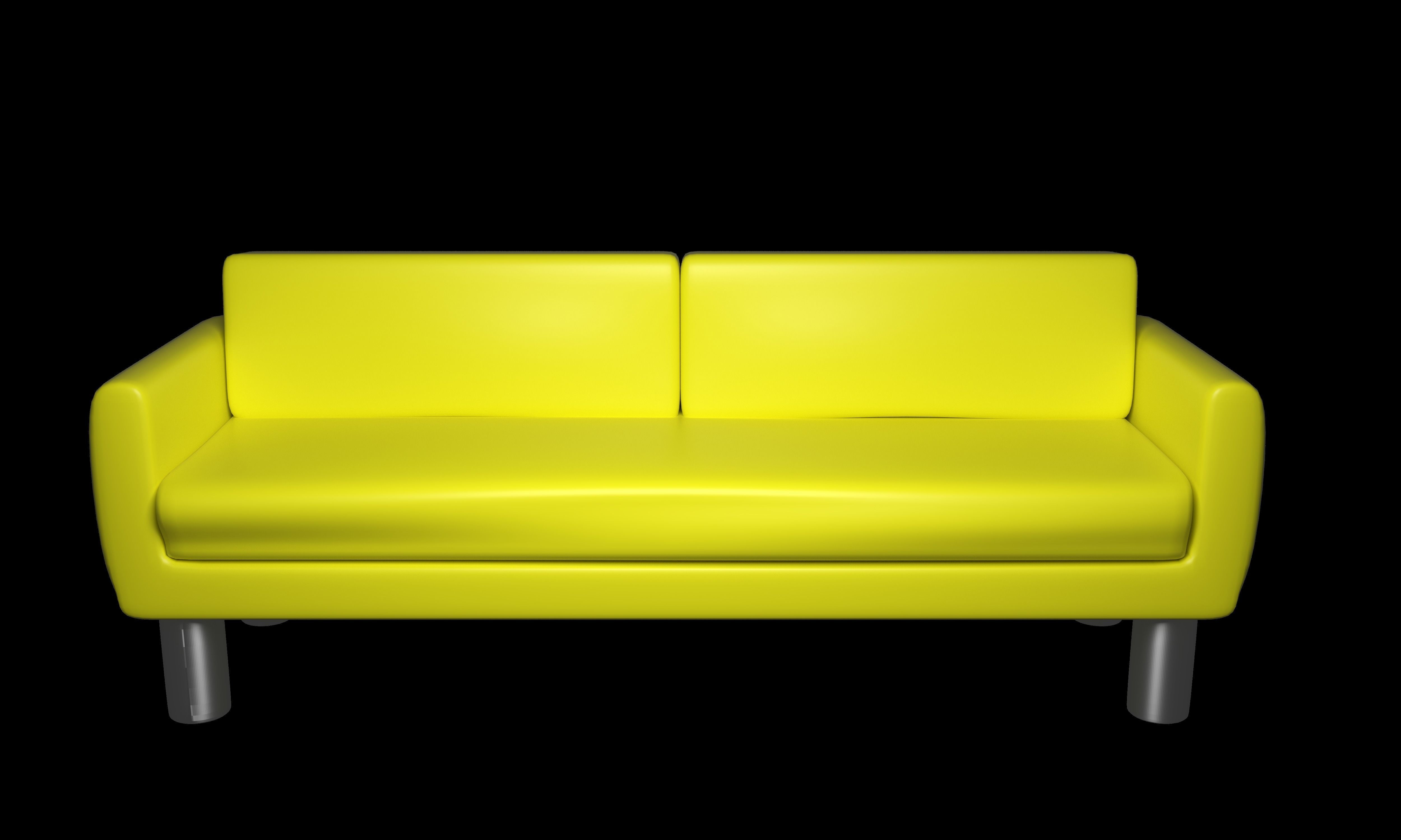 Yellow sofa for 2-3 person sit 3D model_6