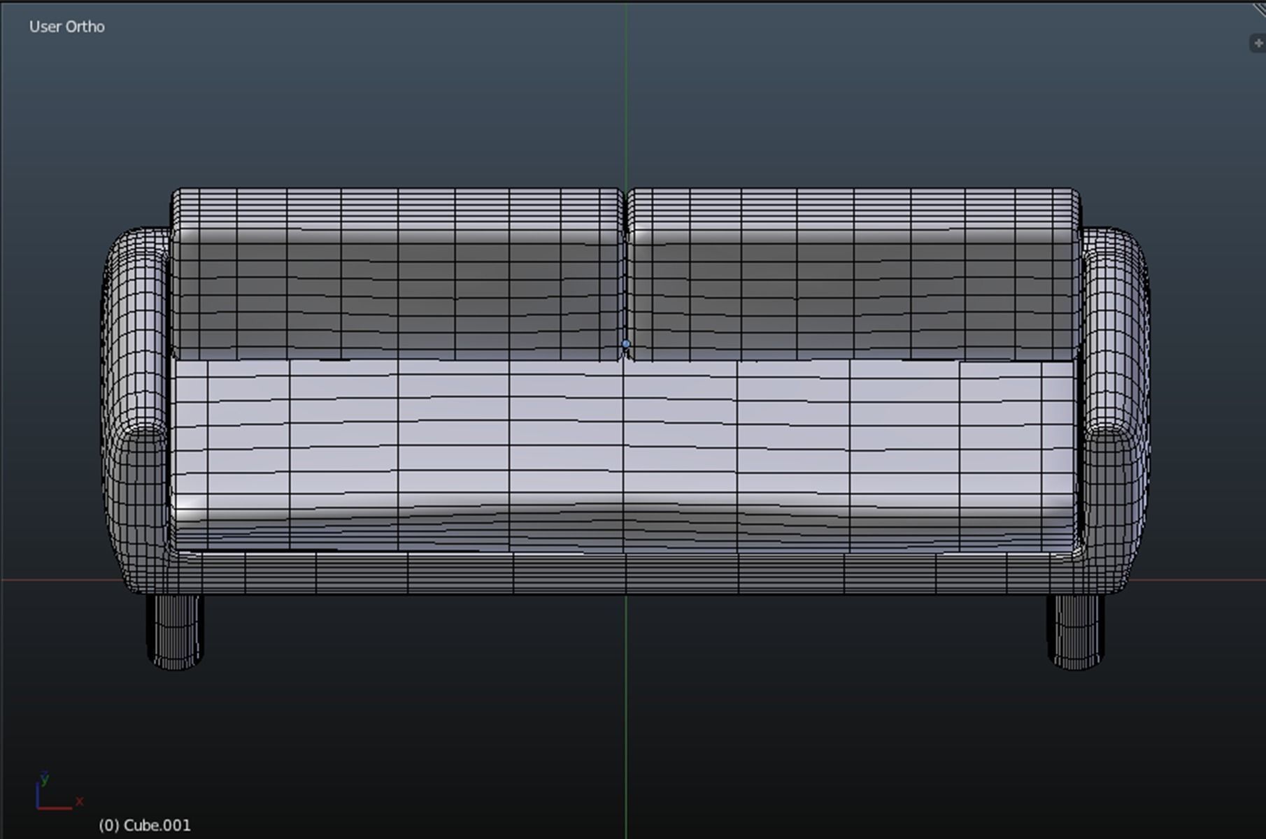 Yellow sofa for 2-3 person sit 3D model_3