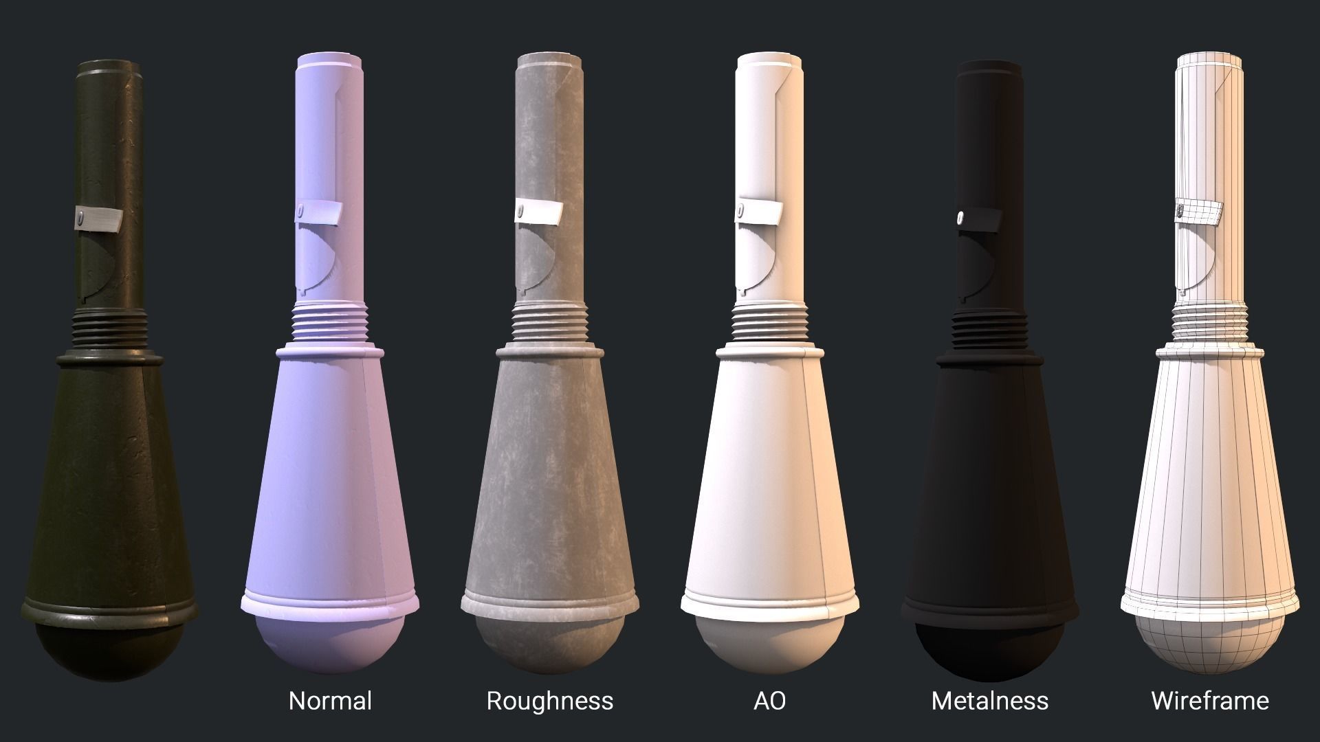 WW2 Soviet Hand Grenade RPG-6 - 4K PBR Low-poly  Low-poly 3D model_2