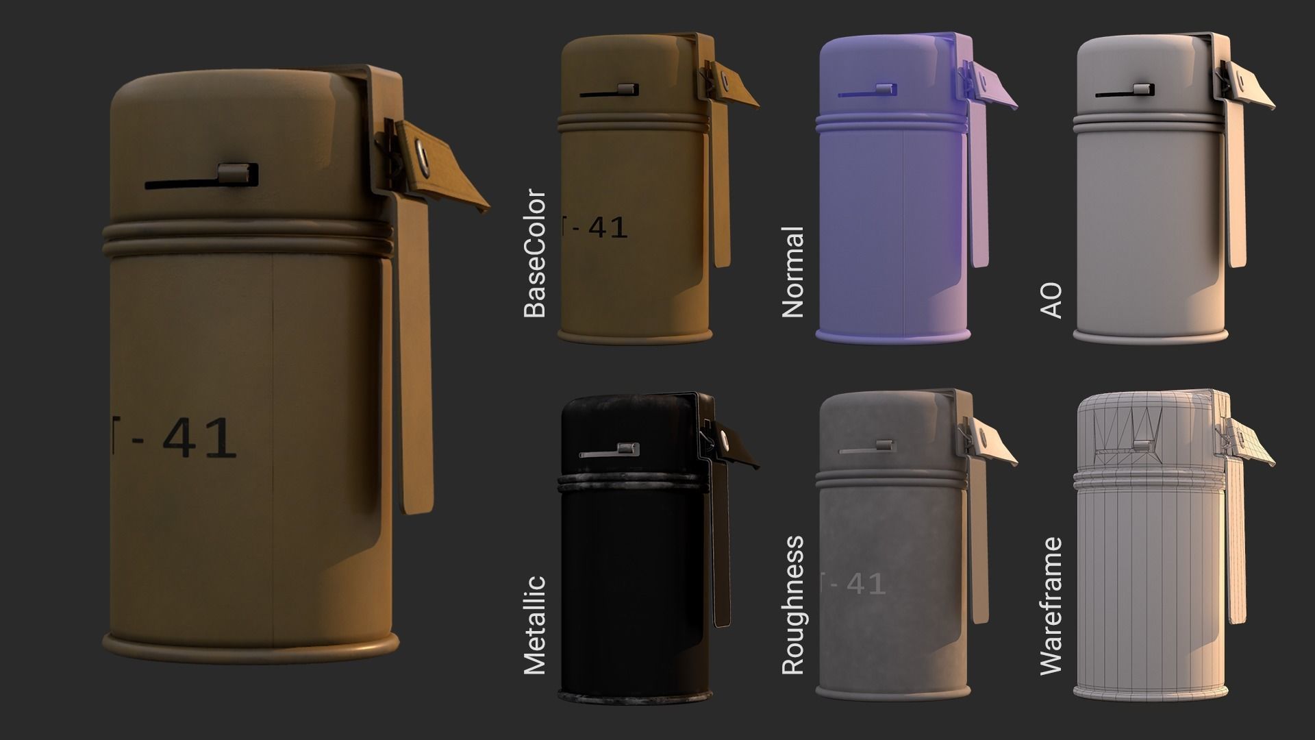 WW2 Soviet Grenades Pack 3D Model Collection_12