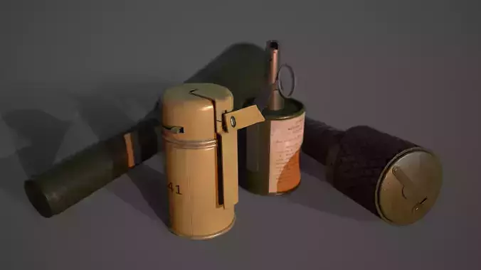 WW2 Soviet Grenades Pack 3D Model Collection