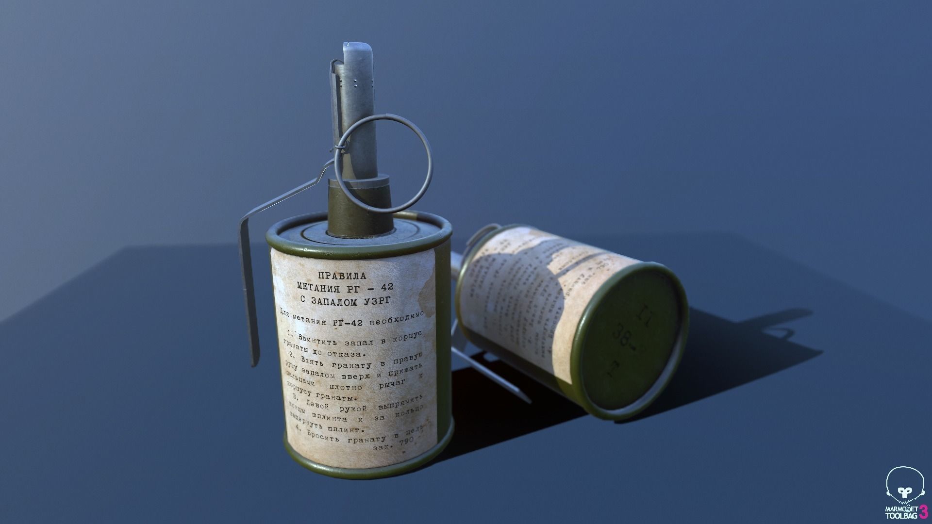 WW2 Soviet Grenades Pack 3D Model Collection_10