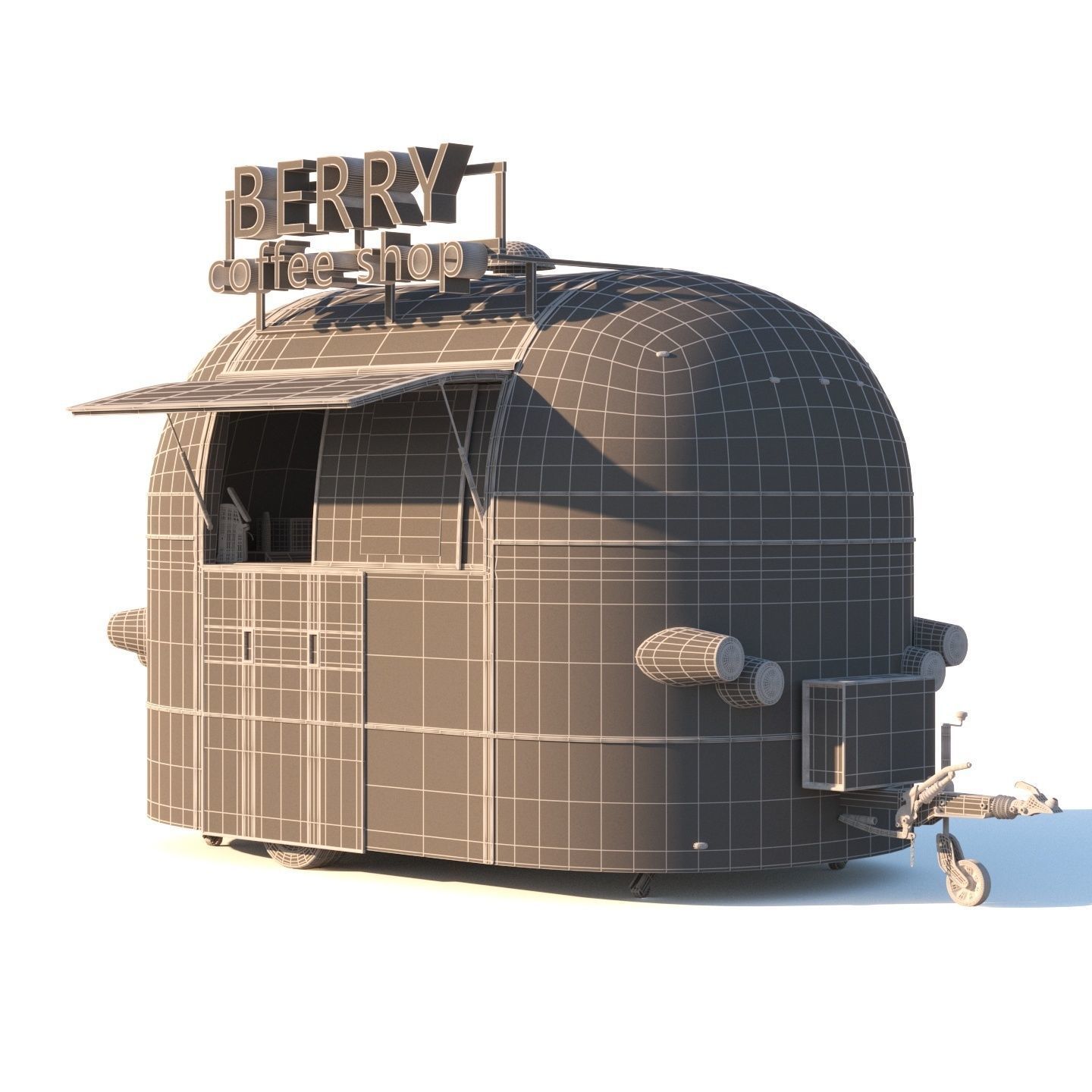 Mobile coffee shop 3D model_19