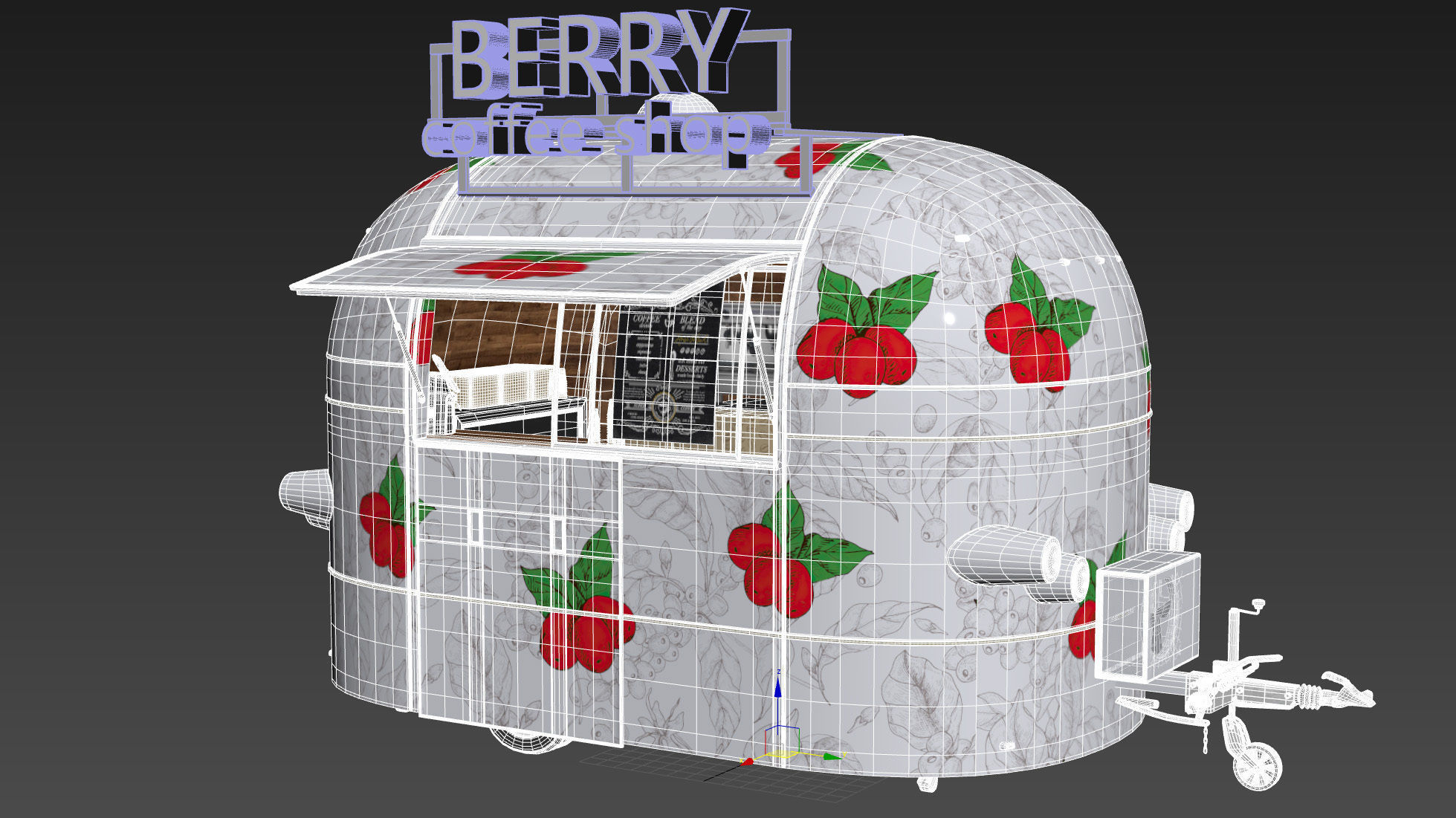 Mobile coffee shop 3D model_27