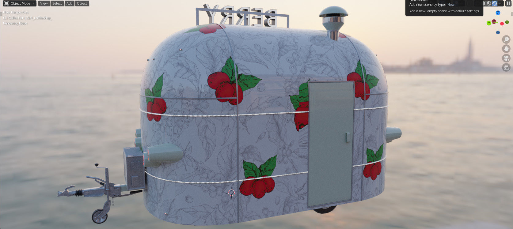 Mobile coffee shop 3D model_8