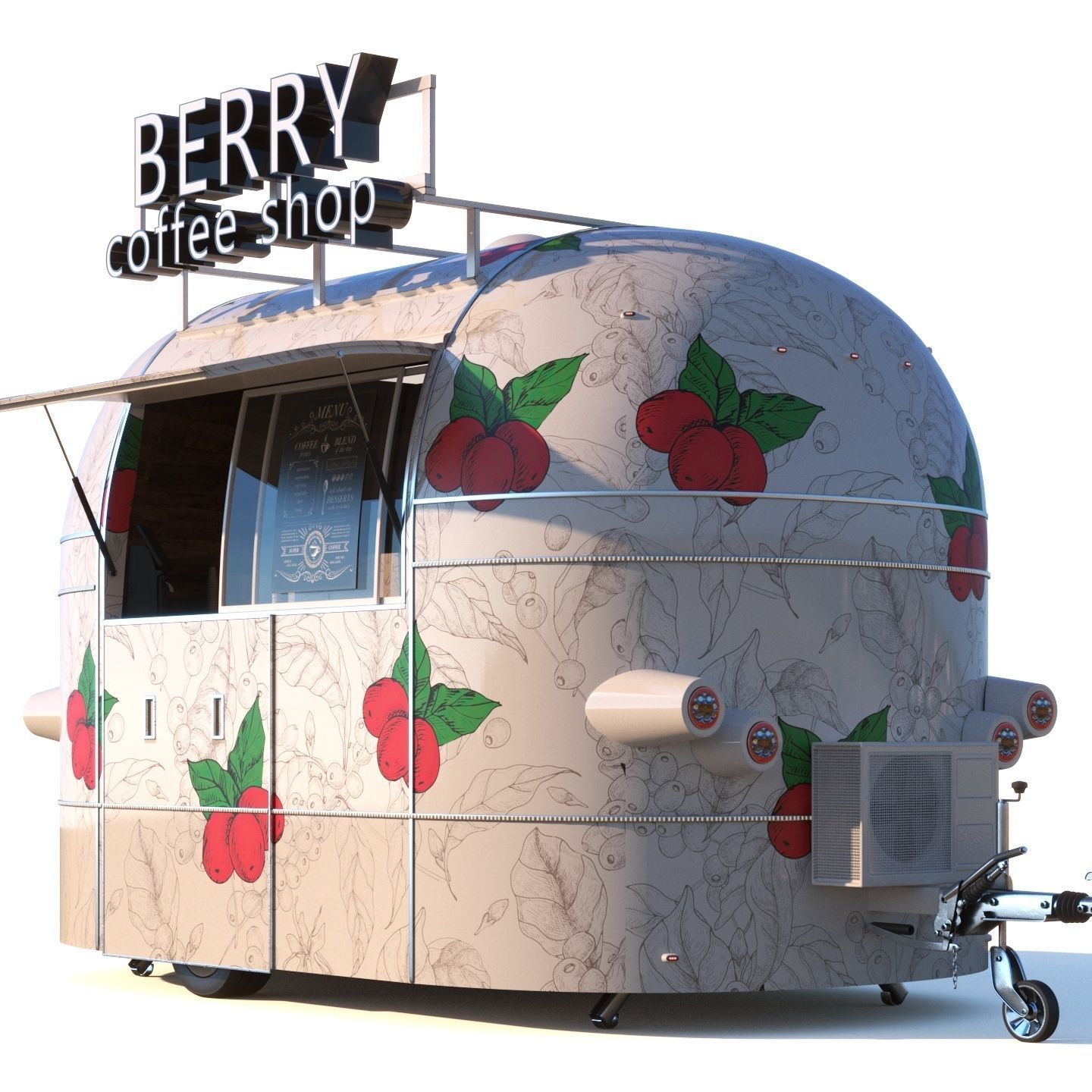 Mobile coffee shop 3D model_4