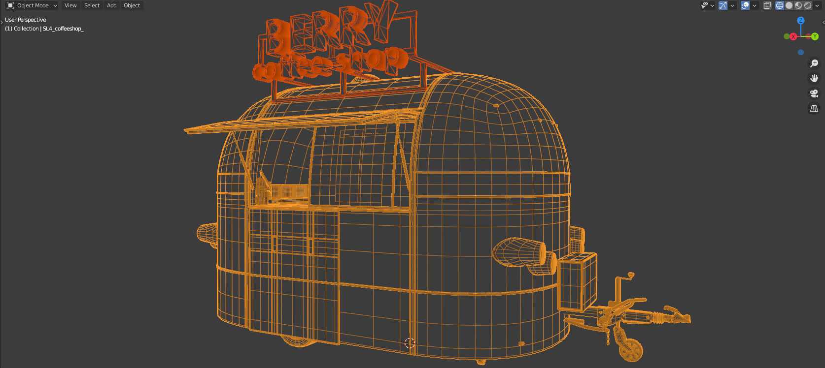 Mobile coffee shop 3D model_9