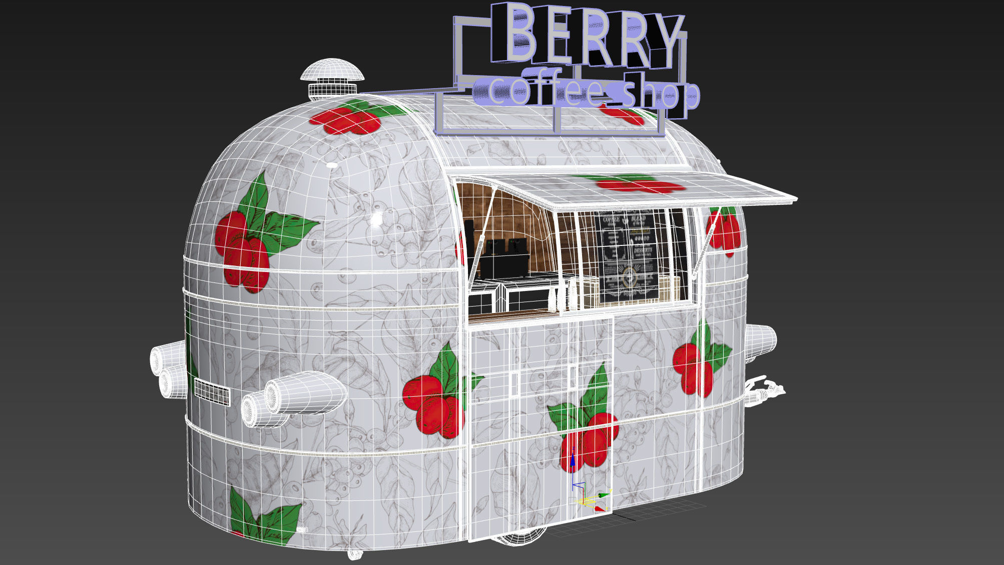 Mobile coffee shop 3D model_28