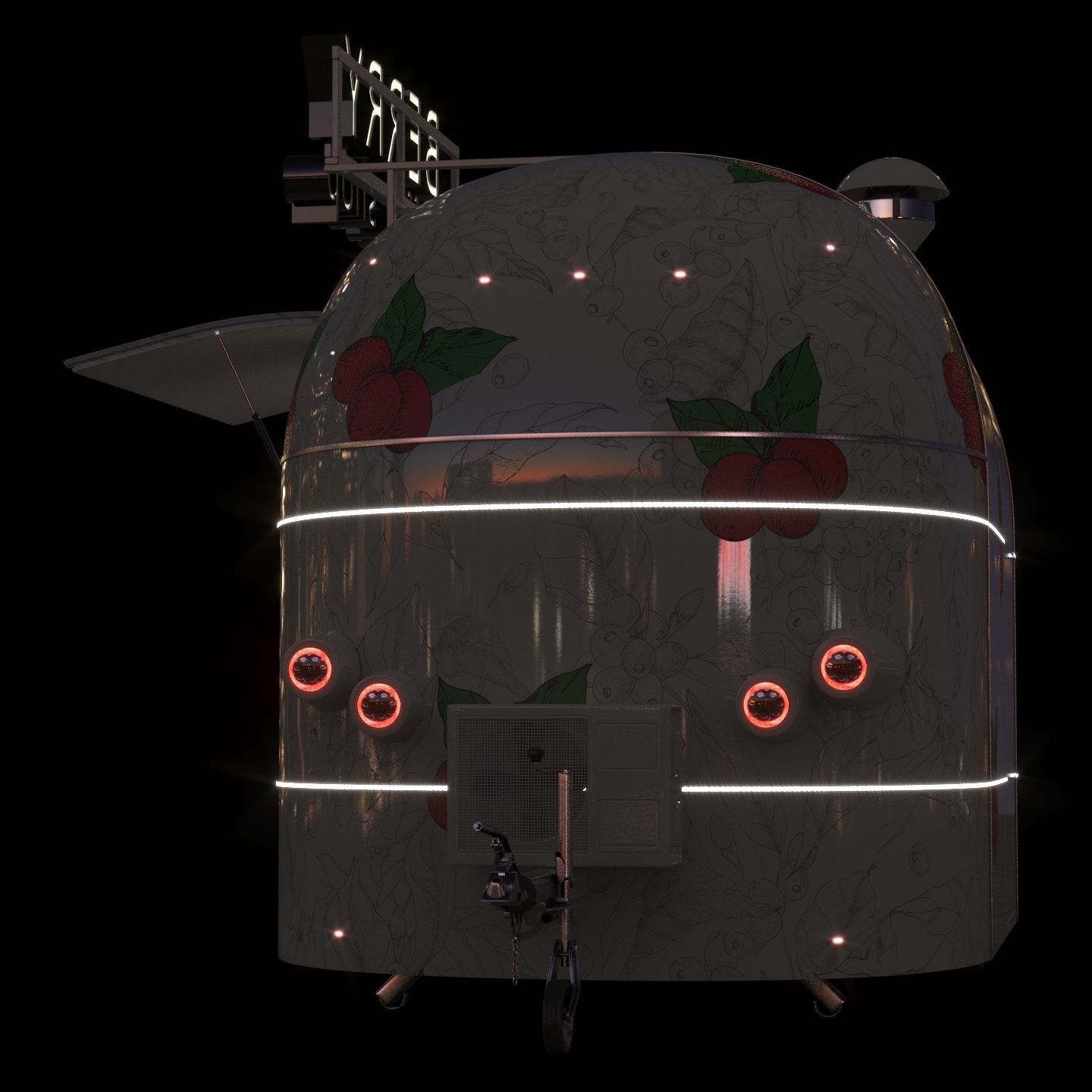 Mobile coffee shop 3D model_16