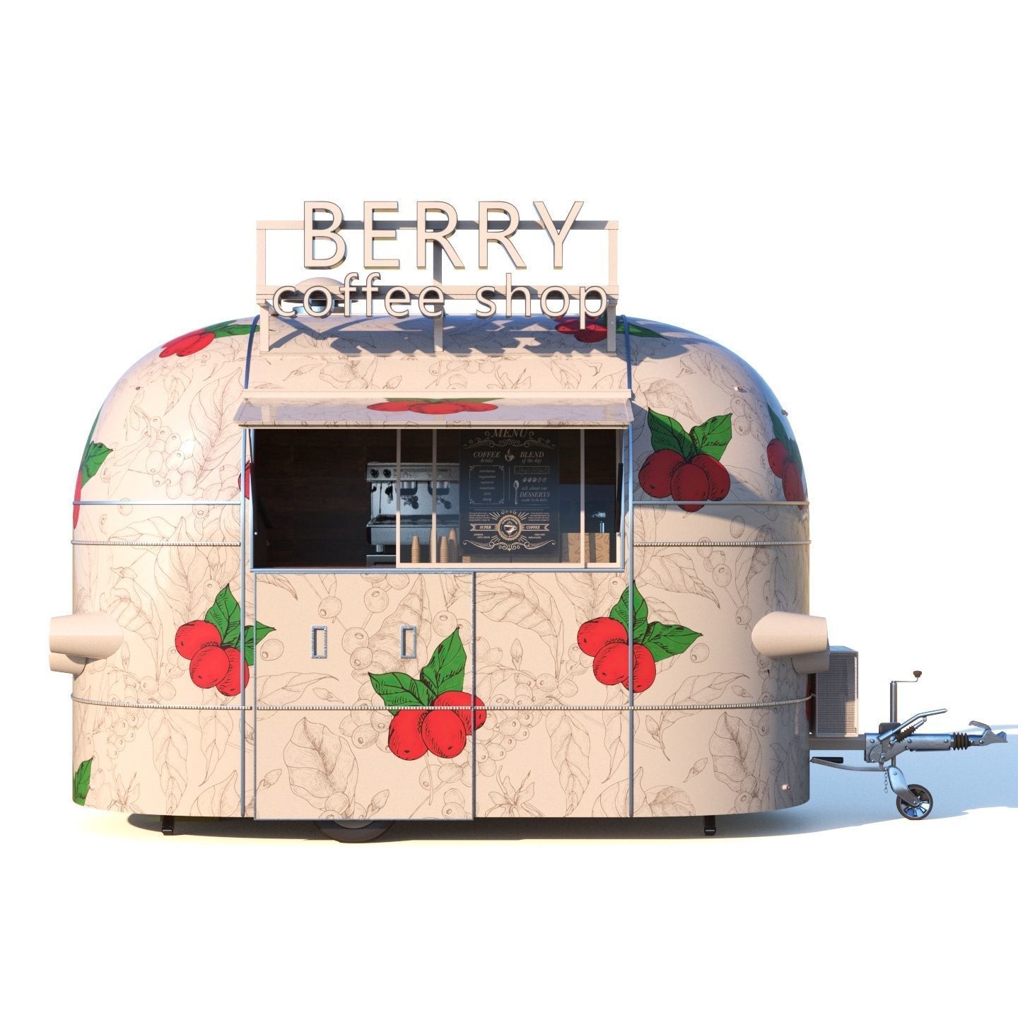 Mobile coffee shop 3D model_11