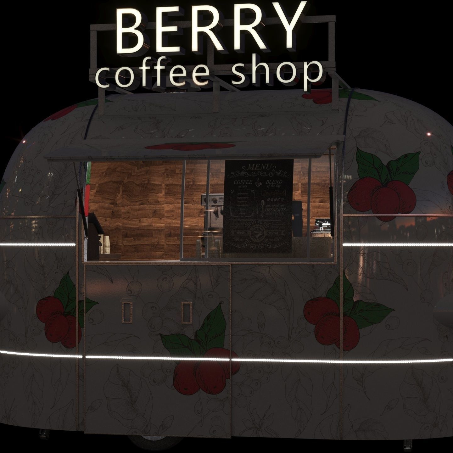 Mobile coffee shop 3D model_18