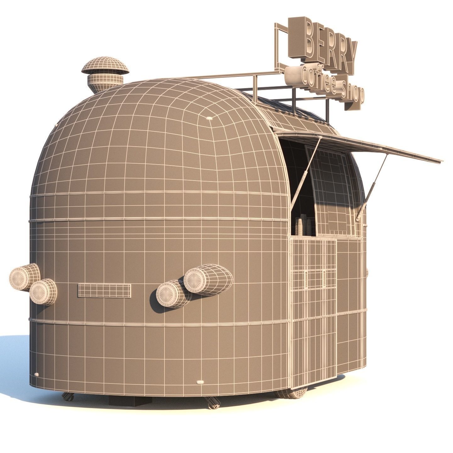 Mobile coffee shop 3D model_22