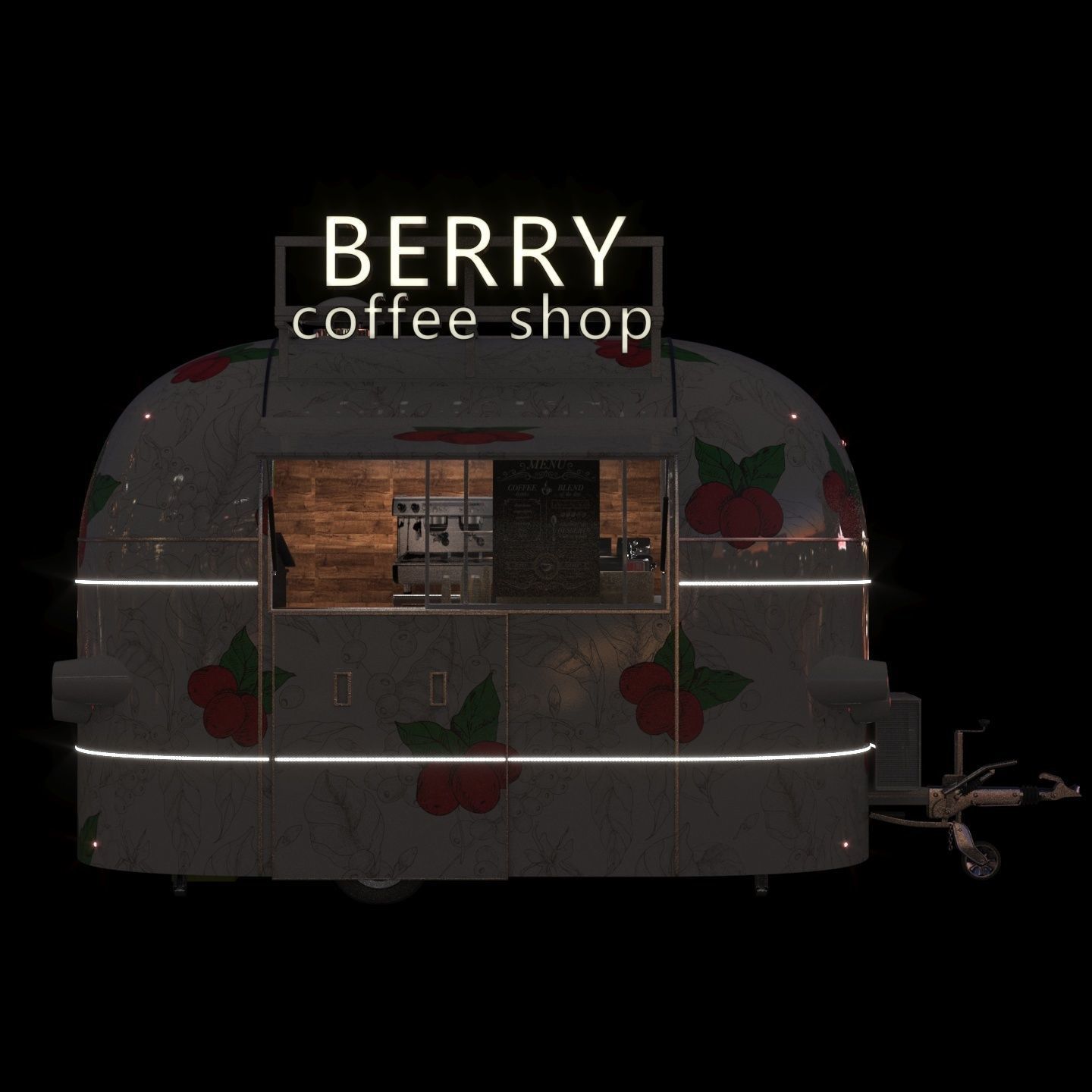 Mobile coffee shop 3D model_12