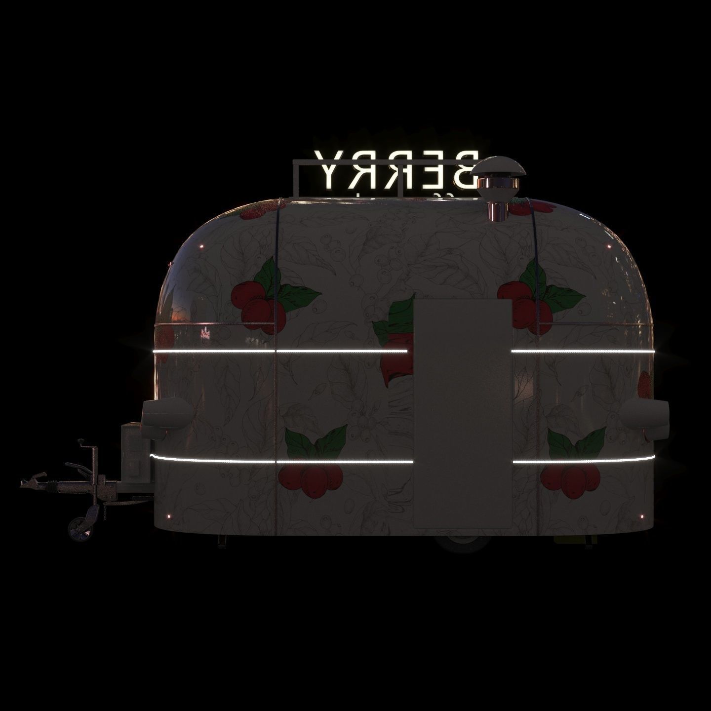 Mobile coffee shop 3D model_14