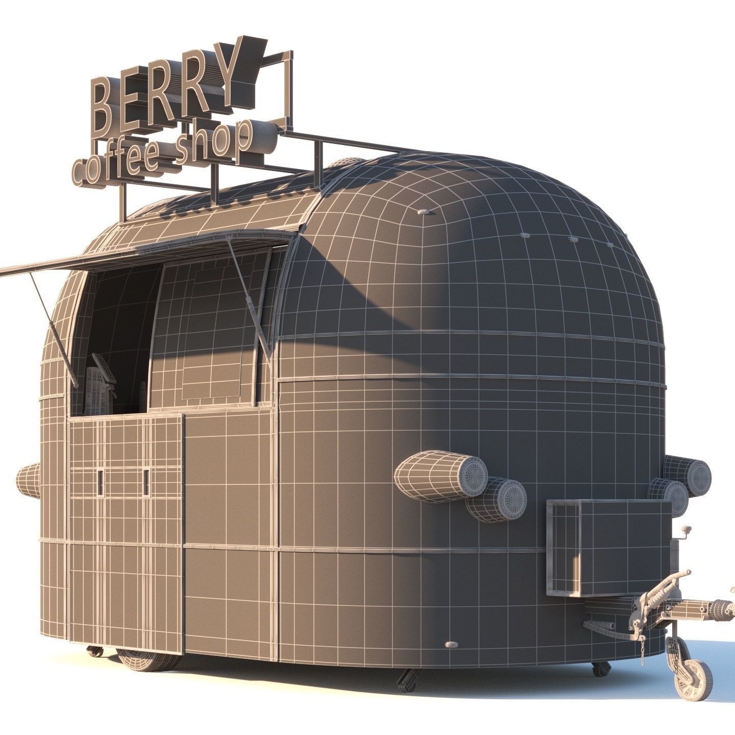 Mobile coffee shop 3D model_21