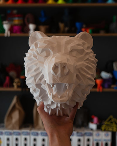 Hanging Bear Head Low Poly 3D print model