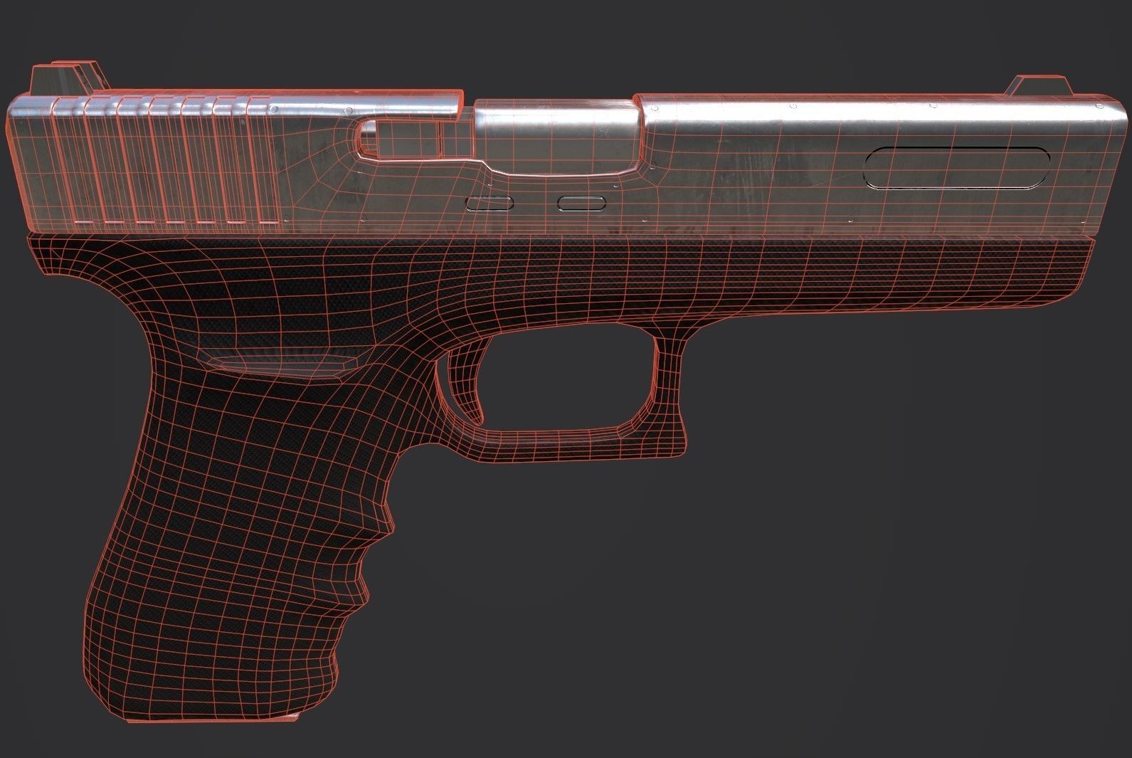 Sci-Fi Glock Low-poly 3D model_6