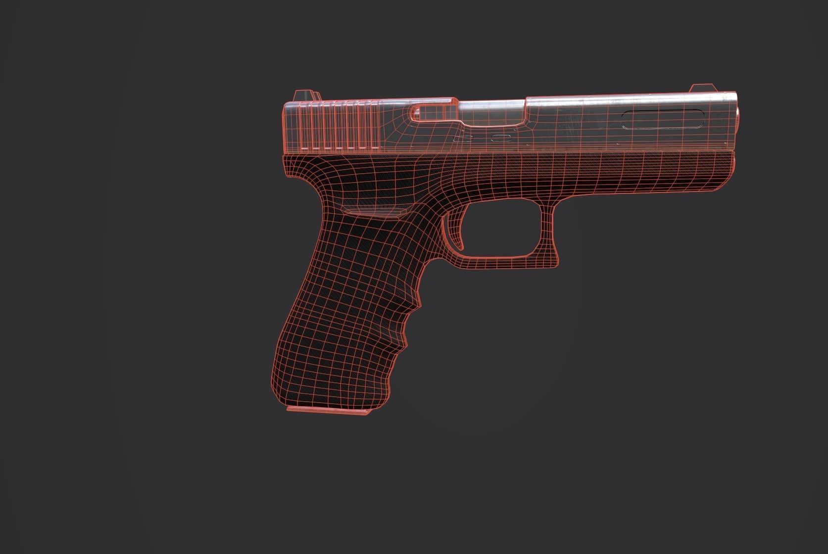 Sci-Fi Glock Low-poly 3D model_5